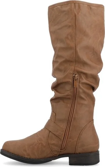 Journee Collection Women's Stormy Stacked Heel Riding Boots Black - Image 4