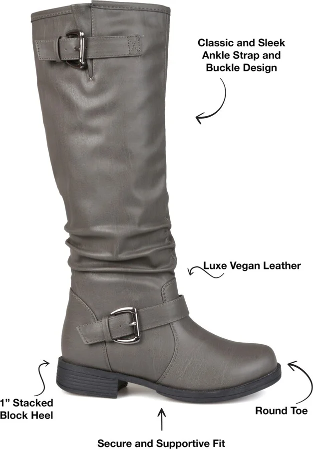 Journee Collection Women's Stormy Wide Calf Knee High Riding Boots - Image 11