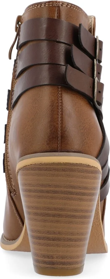 Journee Collection Women's Strap Round Toe Stacked Heel Dress Booties - Image 7