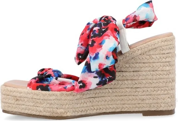 Journee Collection Women's Surria Espadrille Platform Wedge Sandals Taupe - Image 2
