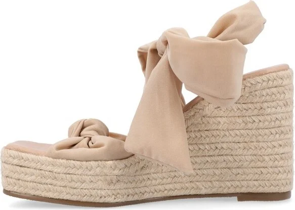 Journee Collection Women's Surria Espadrille Platform Wedge Sandals Taupe - Image 3