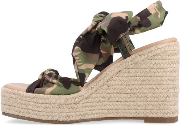 Journee Collection Women's Surria Espadrille Platform Wedge Sandals Taupe - Image 5