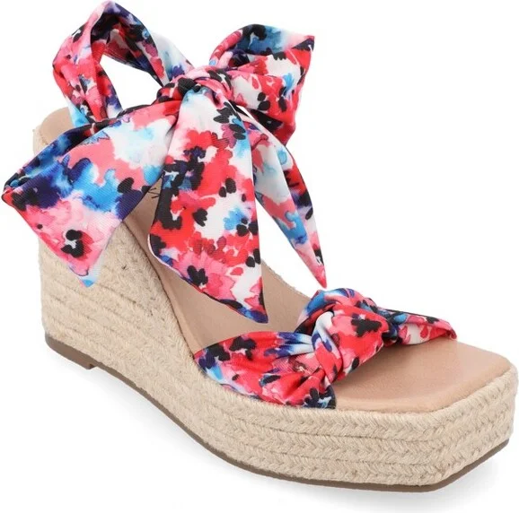 Journee Collection Women's Surria Espadrille Platform Wedge Sandals Taupe