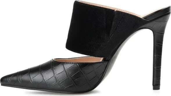 Journee Collection Women's Sutonn Mules High Stiletto Pointed Toe Pumps Black - Image 2