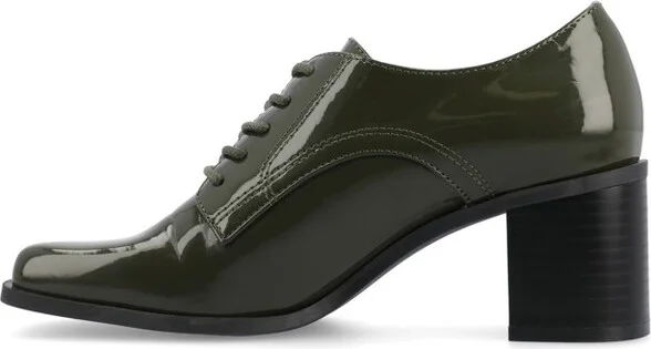 Journee Collection Women's Sylvan Lace Up Square Toe Pumps, Grey - Image 3
