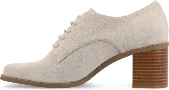 Journee Collection Women's Sylvan Lace Up Square Toe Pumps, Grey - Image 5