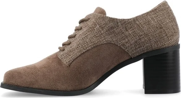 Journee Collection Women's Sylvan Lace Up Square Toe Pumps, Grey - Image 6