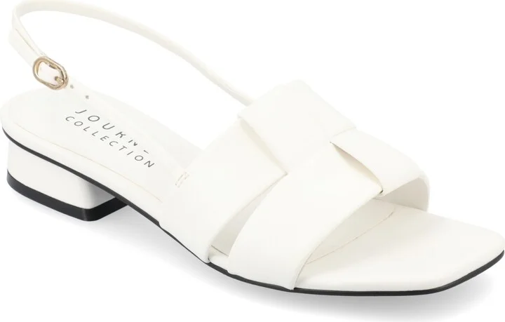 Journee Collection Women's Tabatha Block Heel Slingback Flat Sandals