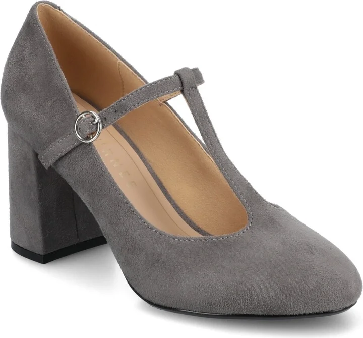 Journee Collection Women's Talani T-strap Almond Toe Dress Pumps