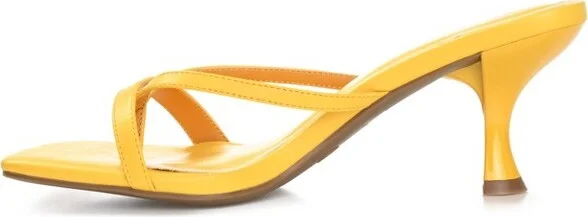 Journee Collection Womens Tallie Tru Comfort Foam Open Toe Mid Heel Pumps Yellow 9.5 - Image 2