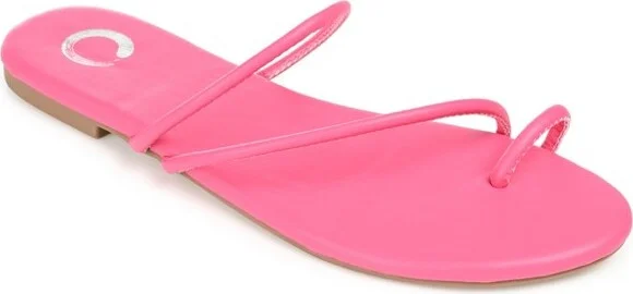 Journee Collection Womens Tanaya Slide Low Block Heel Sandals Magenta 9