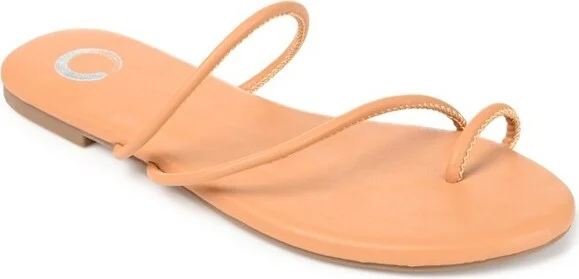 Journee Collection Womens Tanaya Slide Low Block Heel Sandals Mocha 10