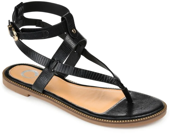 Journee Collection Women's Tangie Ankle Strap Flat Sandals
