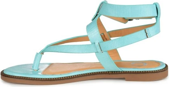 Journee Collection Women's Tangie Multi Strap Flat Sandals White - Image 3
