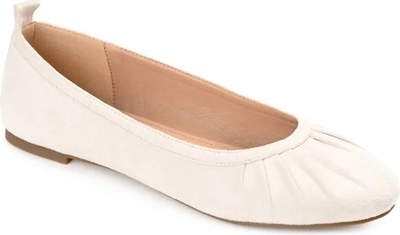 Journee Collection Women's Tannya Slip On Round Toe Ballet Flats Bone