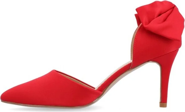 Journee Collection Women's Tanzi Pointed Toe Mid Heel Pumps Red - Image 2