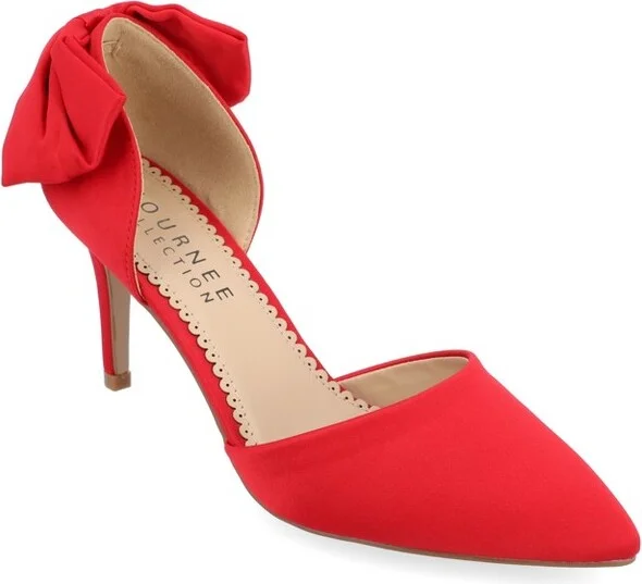 Journee Collection Women's Tanzi Pointed Toe Mid Heel Pumps Red
