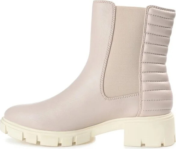 Journee Collection Women's Tatiana Round Toe Block Heel Chelsea Booties Stone - Image 2