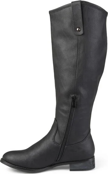 Journee Collection Women's Taven Stacked Heel Riding Boots Grey - Image 5