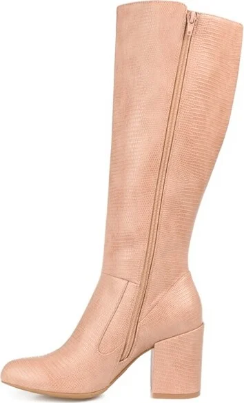 Journee Collection Women's Tavia Block Heel Knee High Boots White - Image 6