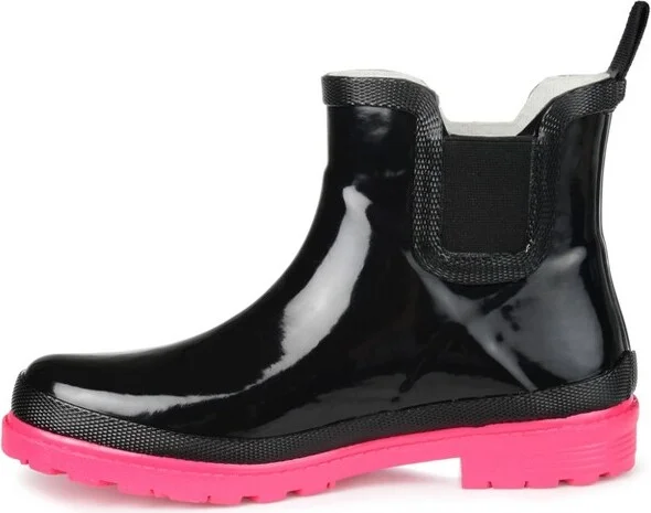 Journee Collection Women's Tekoa Block Heel Rain Boots Black - Image 2