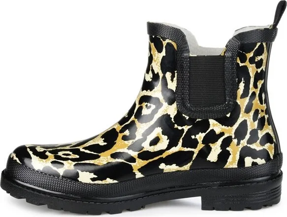 Journee Collection Women's Tekoa Block Heel Rain Boots Black - Image 3