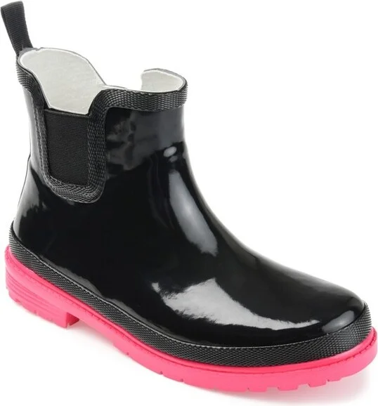 Journee Collection Women's Tekoa Block Heel Rain Boots Black