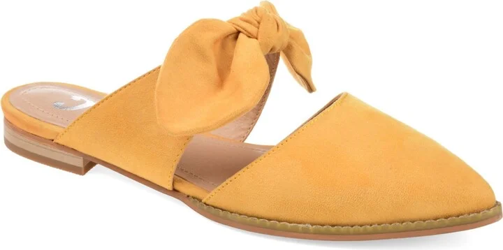 Journee Collection Women's Telulah Bow Slip On Flat Mules