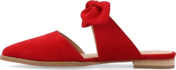 Journee Collection Women's Telulah Slip On Pointed Toe Mules Flats Red - Image 2