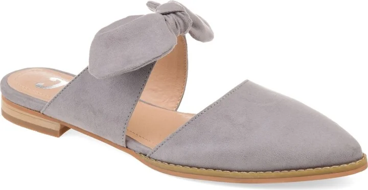 Journee Collection Women's Telulah Wide Width Bow Slip On Flat Mules