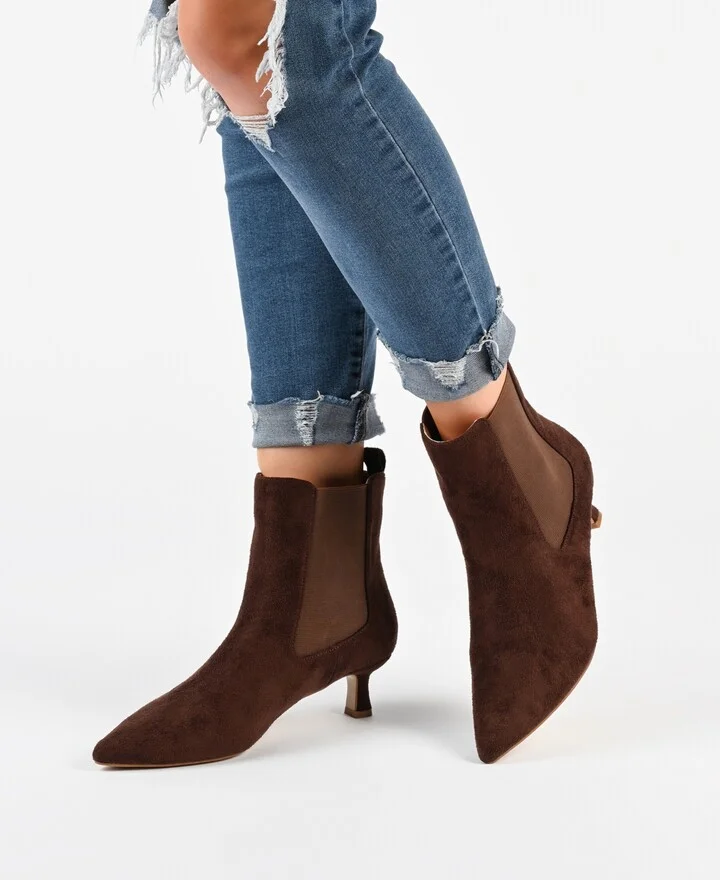 Journee Collection Women's Tenlee Pointed Toe Kitten Heel Dress Booties - Image 11