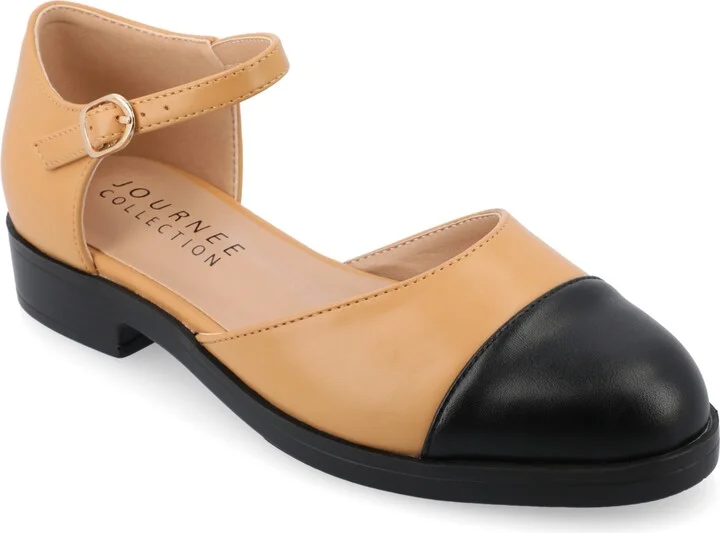 Journee Collection Women's Tesley Cap Toe Flats
