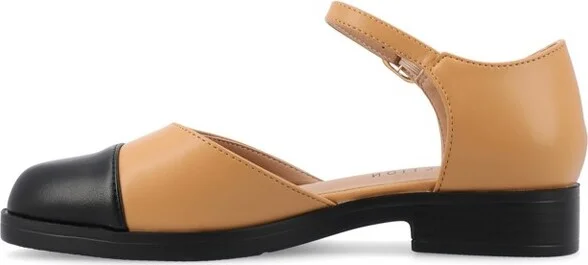 Journee Collection Women's Tesley Two Tone Mary Jane Flats, Tan - Image 3
