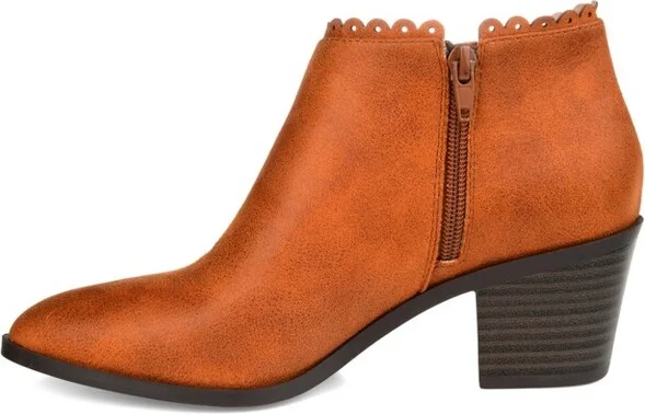 Journee Collection Women's Tessa Inside Zip Stacked Heel Booties Black - Image 3
