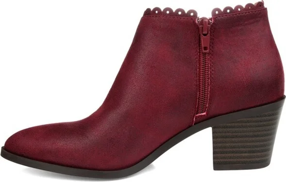 Journee Collection Women's Tessa Inside Zip Stacked Heel Booties Black - Image 4