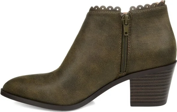 Journee Collection Women's Tessa Inside Zip Stacked Heel Booties Black - Image 5