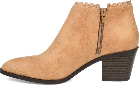 Journee Collection Women's Tessa Inside Zip Stacked Heel Booties Black - Image 8