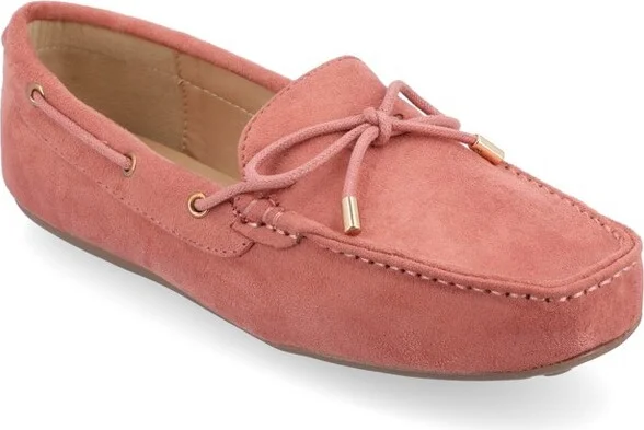 Journee Collection Women's Thatch Comfort Insole Slip On Round Toe Loafer Flats Mauve
