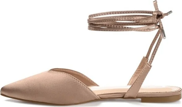 Journee Collection Women's Theia Tie Up Pointed Toe Ballet Flats Black - Image 3