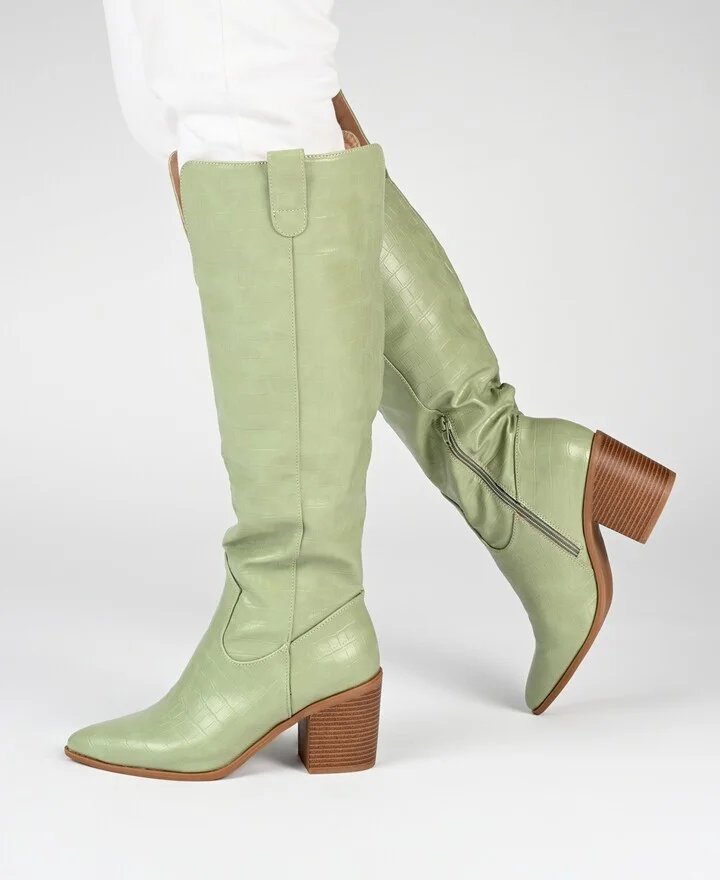 Journee Collection Women's Therese Wide Calf Block Heel Knee High Dress Boots - Image 10