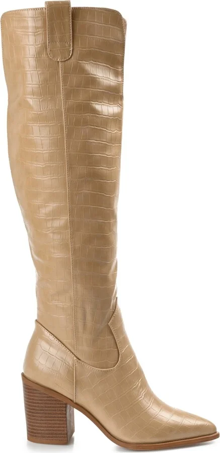 Journee Collection Women's Therese Wide Width Wide Calf Block Heel Knee High Dress Boots - Image 2