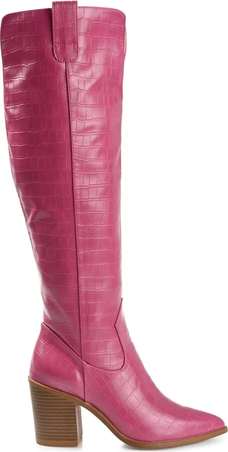 Journee Collection Women's Therese Wide Width Wide Calf Block Heel Knee High Dress Boots - Image 7