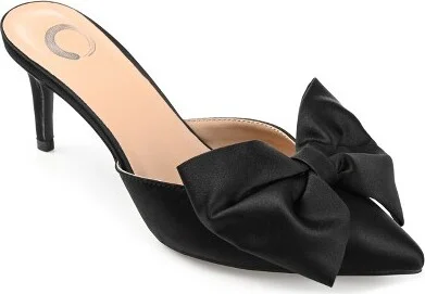 Journee Collection Women's Tiarra Mules Mid Stiletto Pointed Toe Pumps Brown