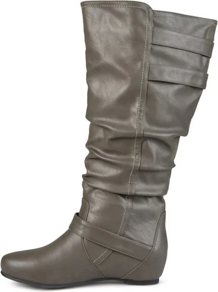 Journee Collection Women's Tiffany Hidden Wedge Mid Calf Boots Grey - Image 2