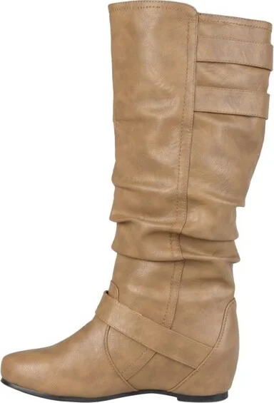 Journee Collection Women's Tiffany Hidden Wedge Mid Calf Boots Grey - Image 3
