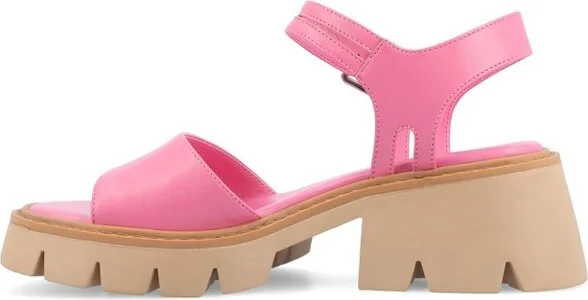 Journee Collection Women's Tillee Treaded Outsole Platform Sandals, Taupe - Image 4