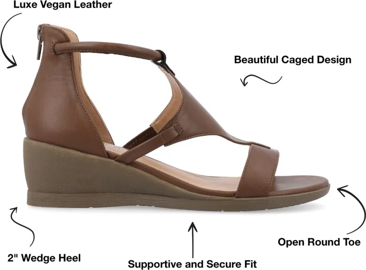 Journee Collection Women's Trayle Wedge Sandals - Image 11