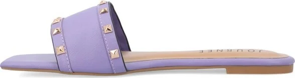 Journee Collection Women's Treena Slip On Slide Flat Sandals Purple - Image 2