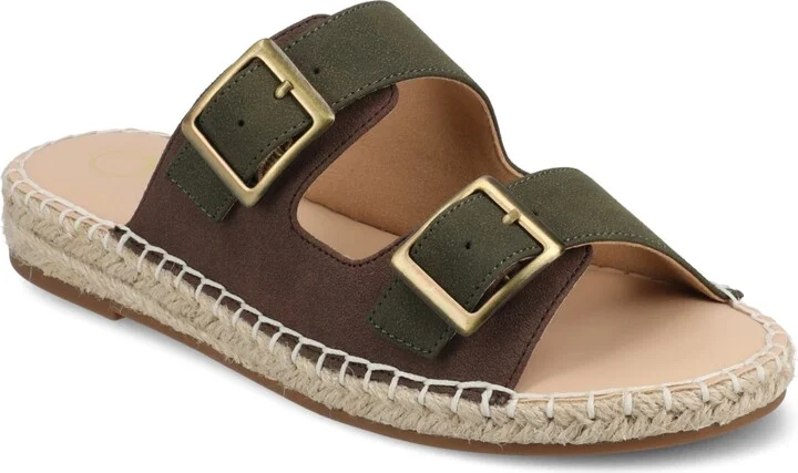 Journee Collection Women's Tresah Double Strap Espadrille Sandals
