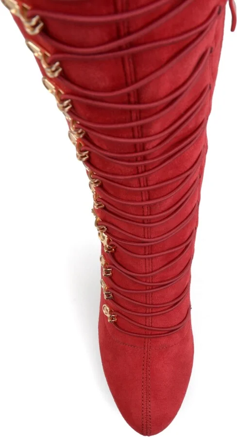 Journee Collection Women's Trill Lace Up Over The Knee Dress Boots - Image 4